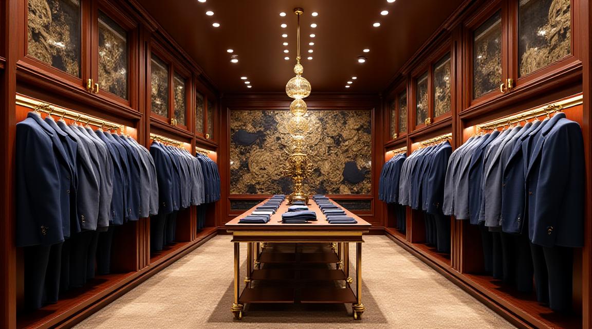 Interno lussuoso della boutique Tempus Vir a Roma